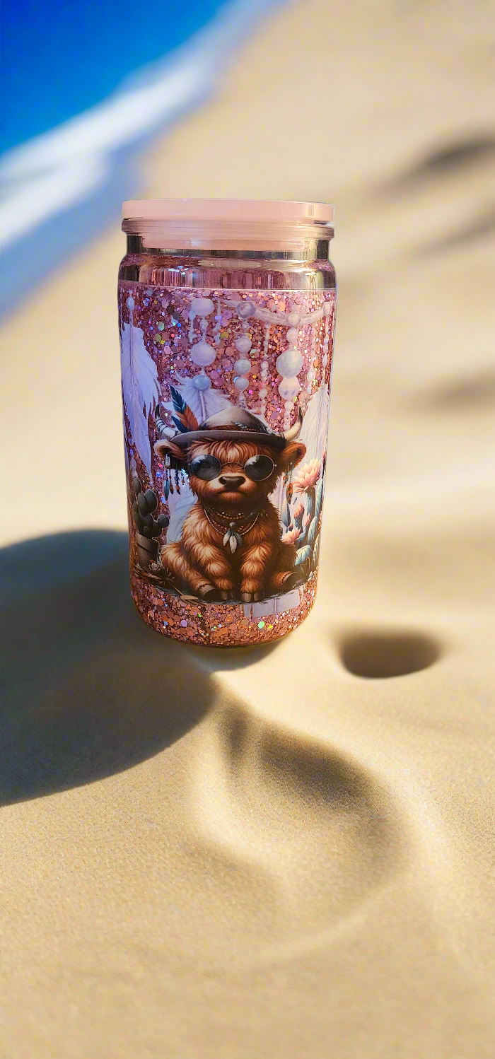 Highland cow Snow Globe Tumbler