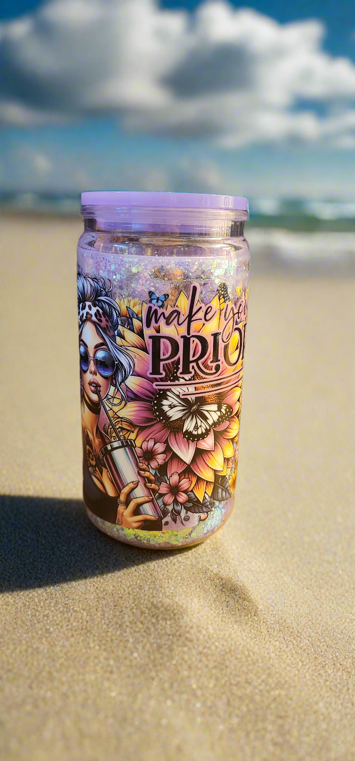 Make yourself a priority Snowglobe Tumbler