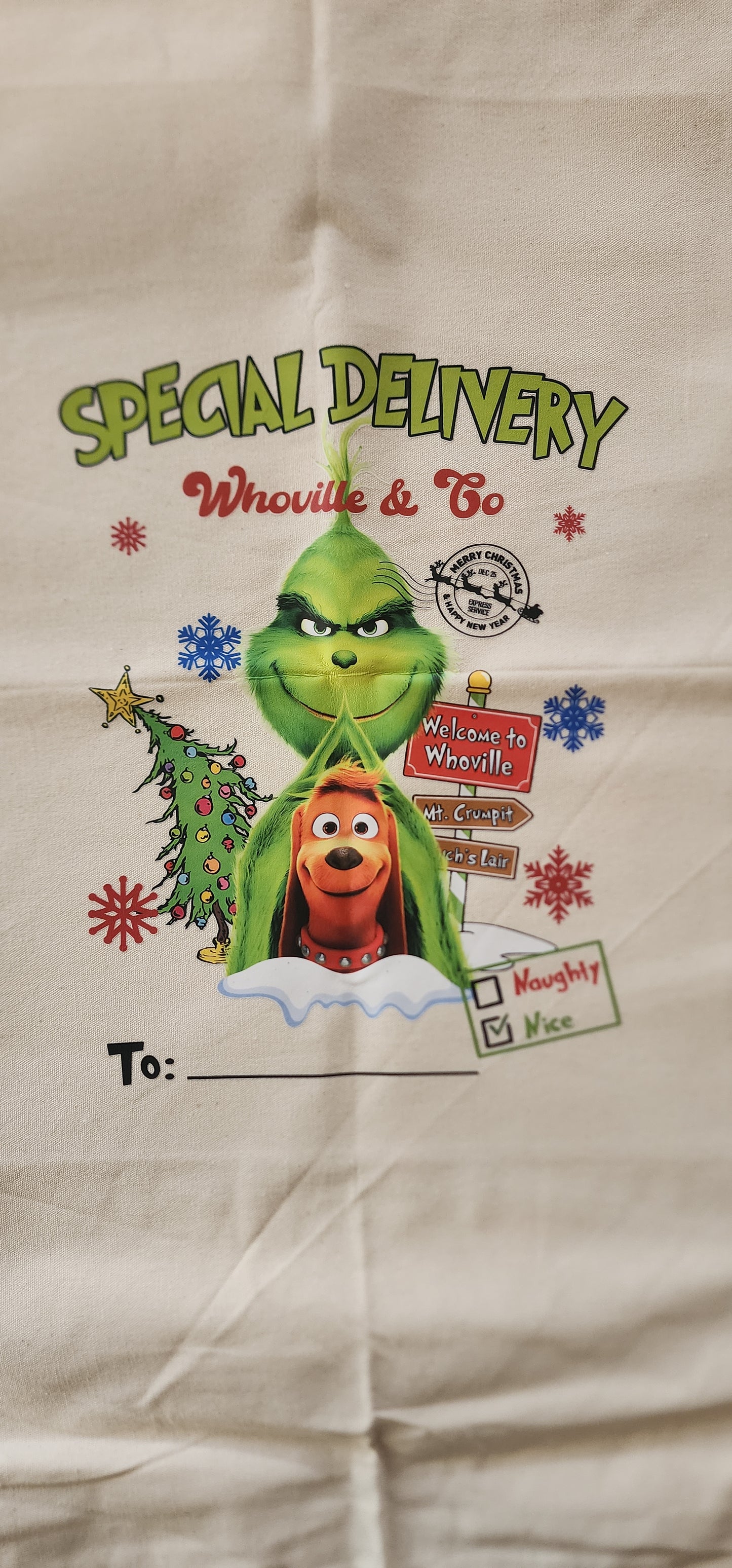 Grinch Christmas Sack