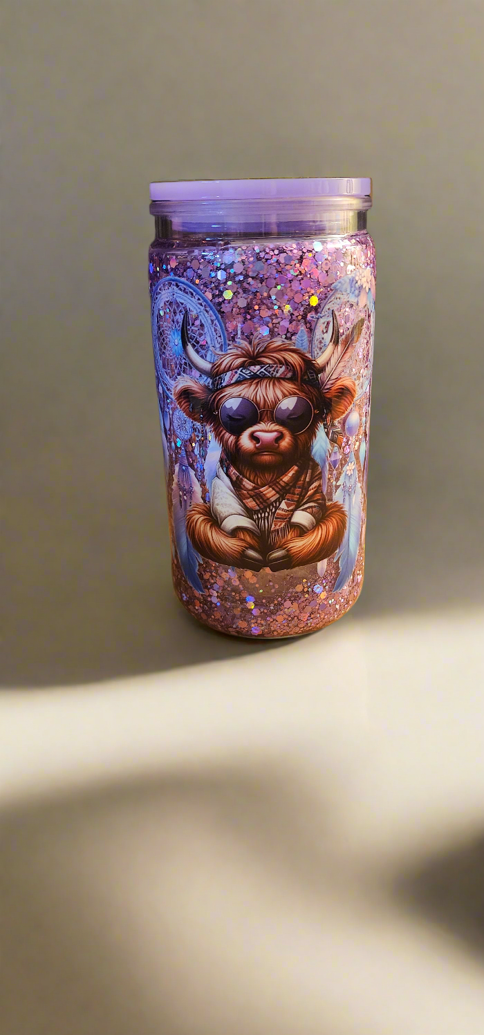 Highland cow Snowglobe Tumbler
