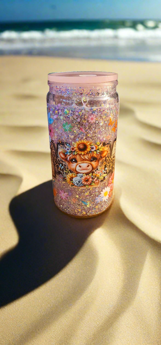 Mum Highland cow Snow Globe Tumbler