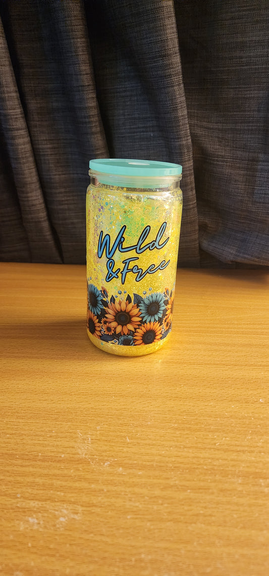 Wild and free snowglobe tumbler