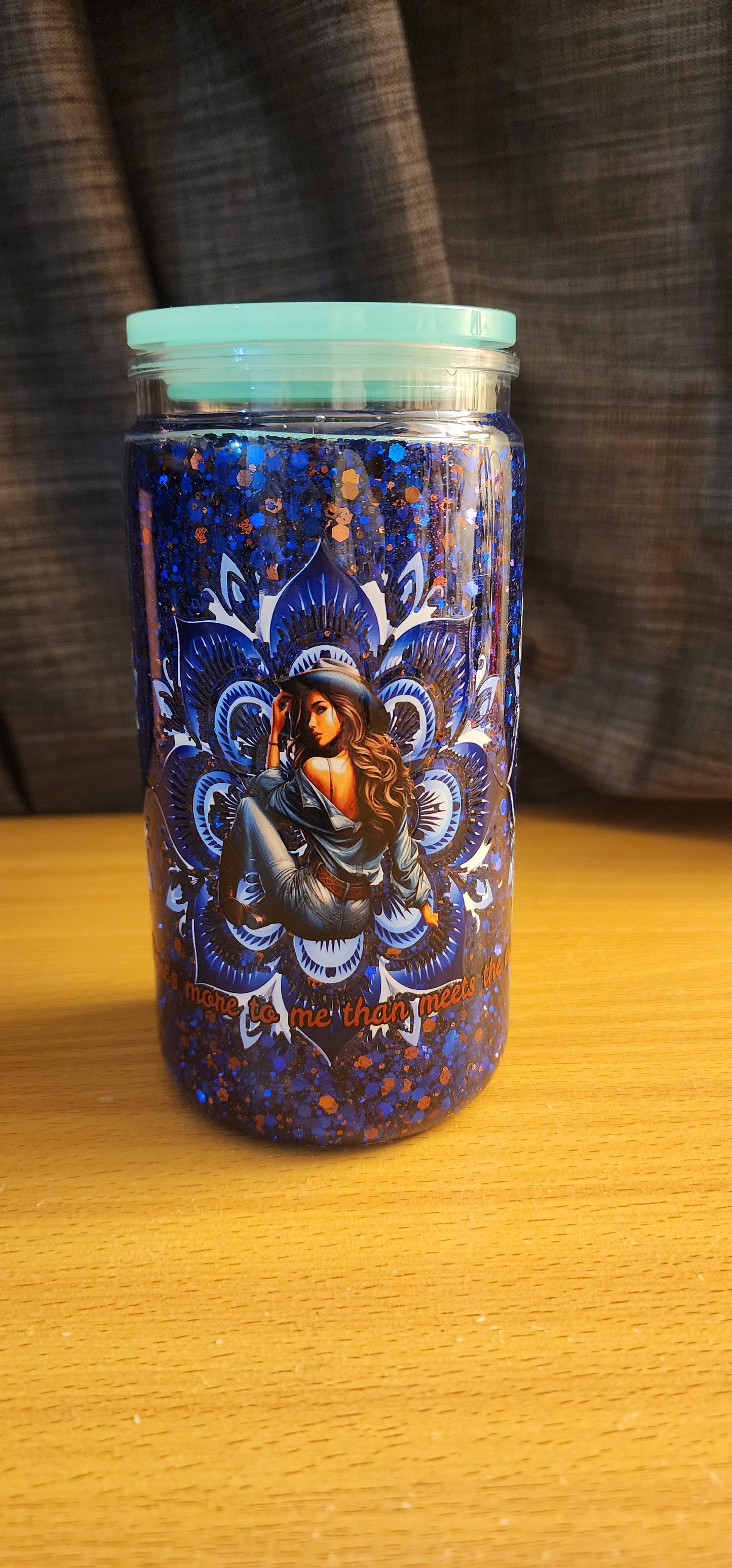 Blue snowglobe tumbler