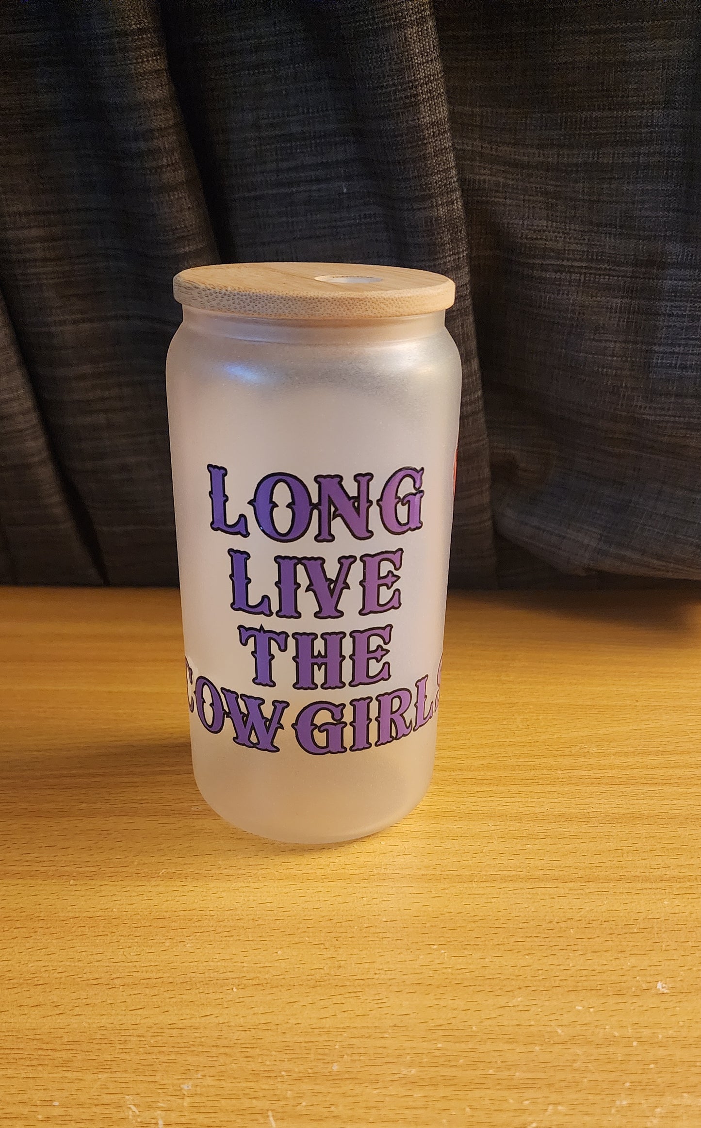 Glow in the dark cowgirl beer can